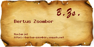 Bertus Zsombor névjegykártya