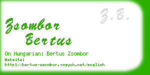 zsombor bertus business card
